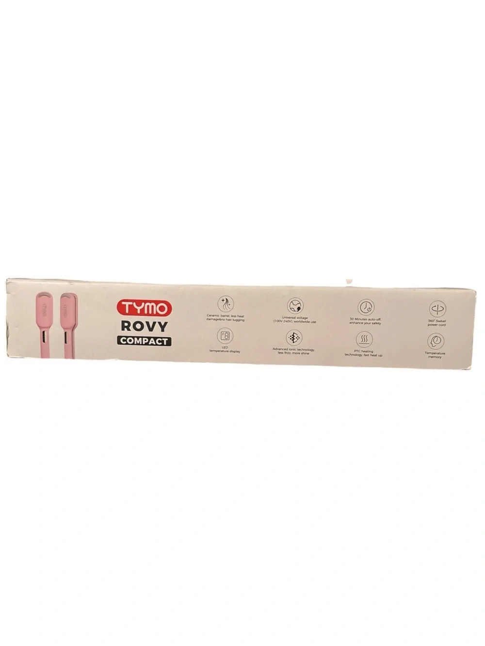 TYMO ROVY Compact Wave Curling Iron Pink Hair Waver Ceramic Styling Tool